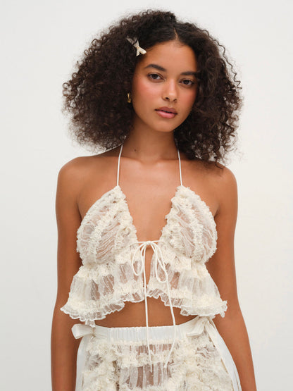 Romy Bralette Top - White | For Love and Lemons