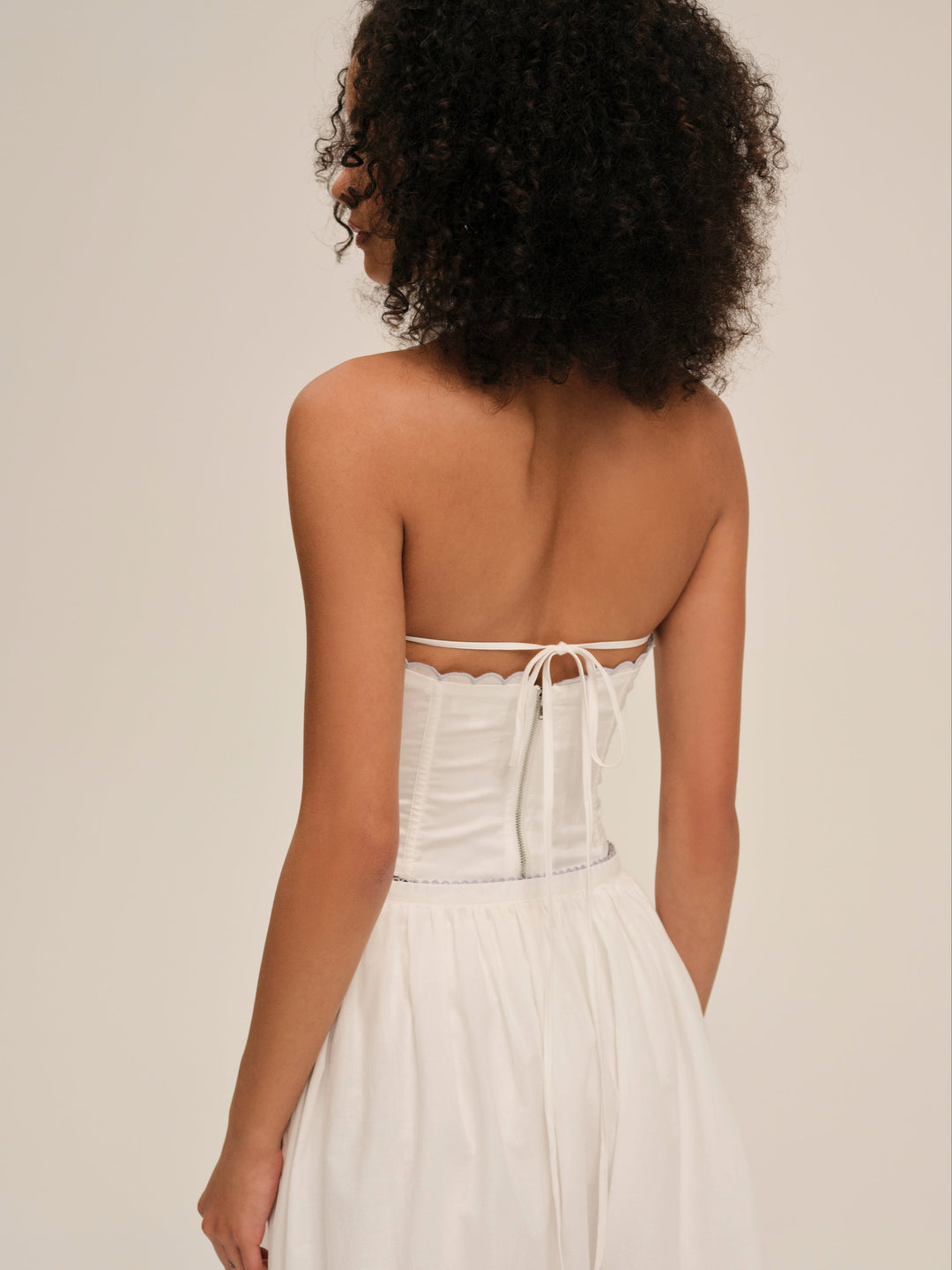 Tea Time Poplin Bustier - White | For Love and Lemons