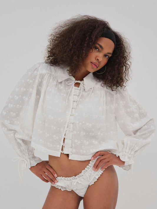Edie Eyelet Top - White | For Love and Lemons