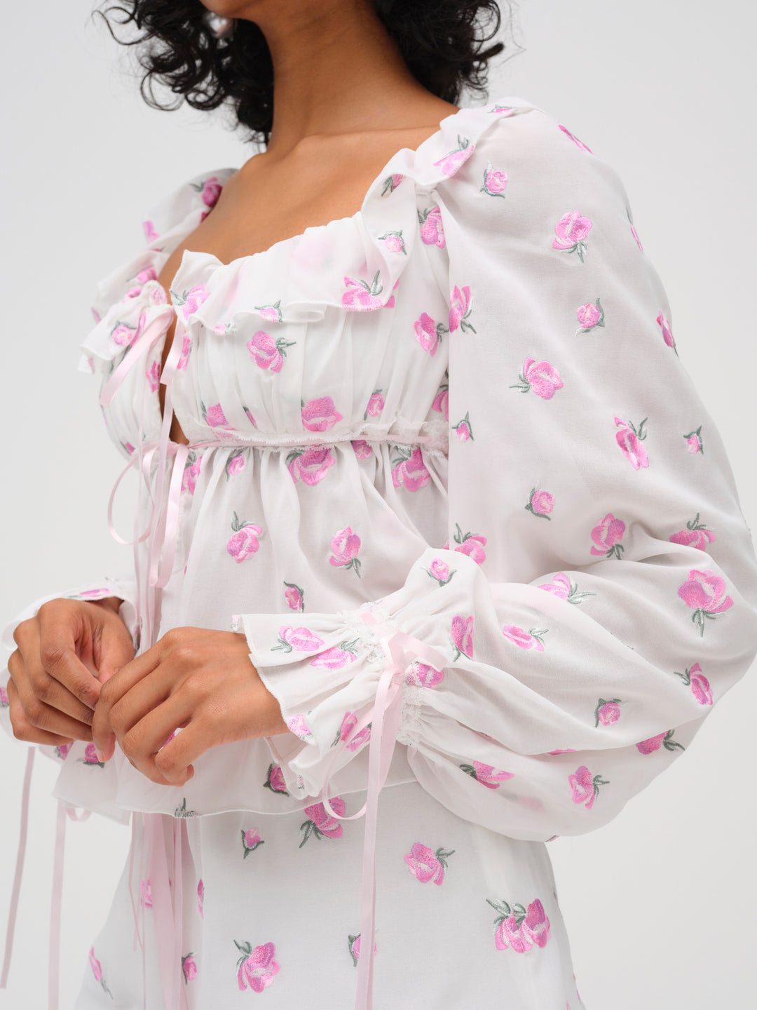 Fiona Floral Top - White | For Love and Lemons