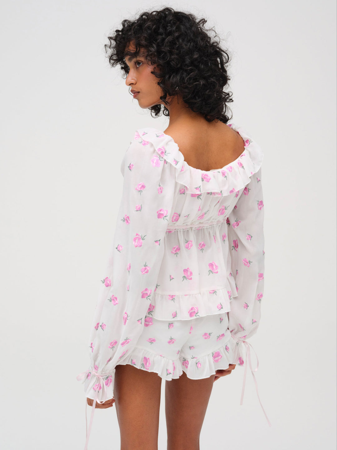 Fiona Floral Top - White | For Love and Lemons