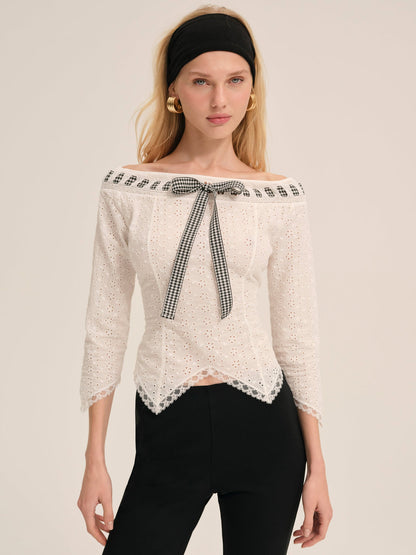 Rosie Ribbon Top - White | For Love and Lemons
