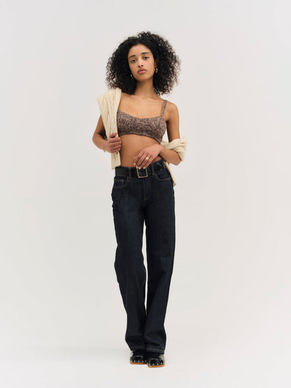 Nathalie Knit Bra Top - Brown | For Love and Lemons