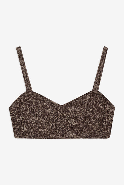 Nathalie Knit Bra Top - Brown | For Love and Lemons