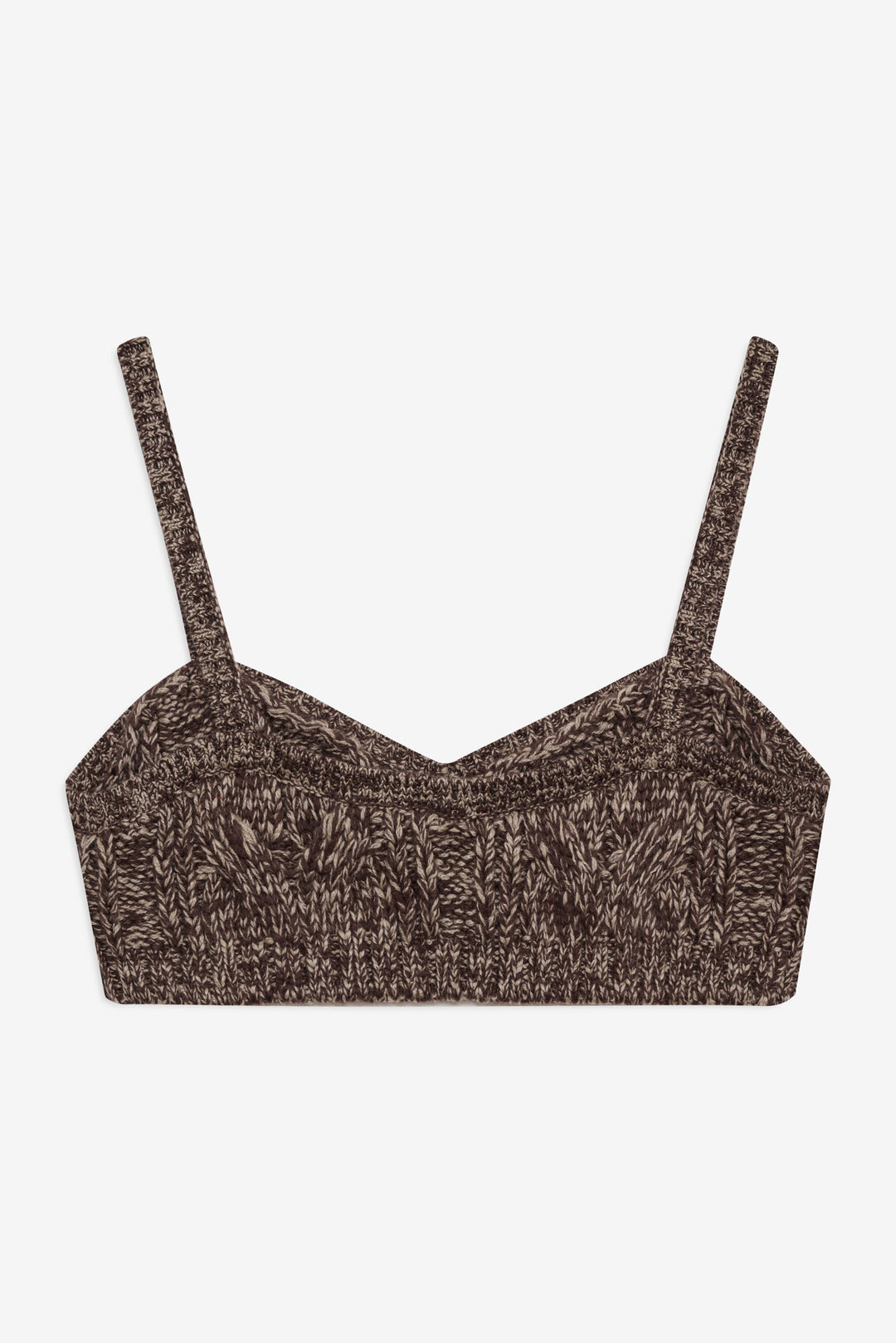 Nathalie Knit Bra Top - Brown | For Love and Lemons