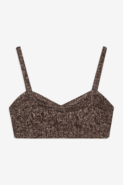 Nathalie Knit Bra Top - Brown | For Love and Lemons