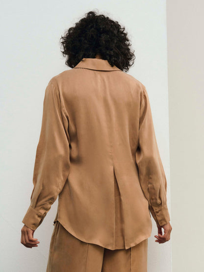 Clarabell Button Down Shirt - CAMEL | For Love and Lemons