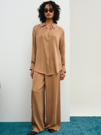 Clarabell Button Down Shirt - CAMEL | For Love and Lemons