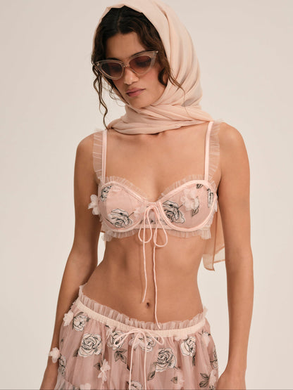 Blushing Rose Bra Top - Blush | For Love and Lemons