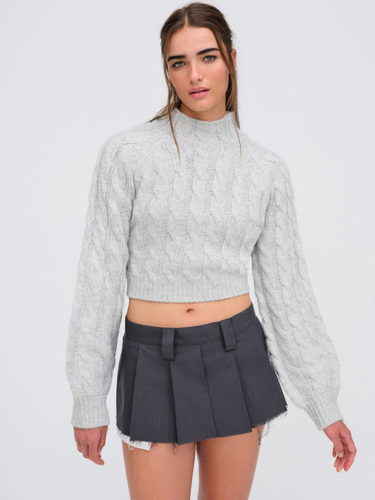 Lise Chunky Sweater - Grey | For Love and Lemons