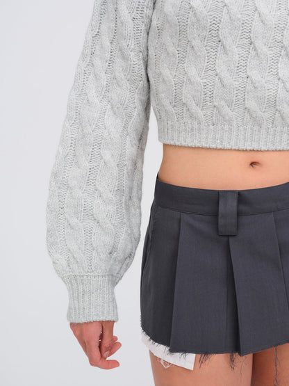 Lise Chunky Sweater - Grey | For Love and Lemons