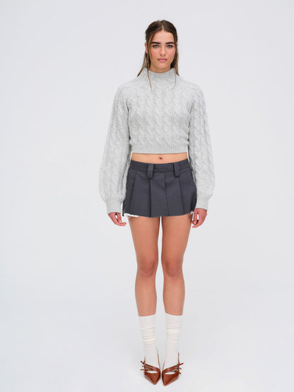 Lise Chunky Sweater - Grey | For Love and Lemons