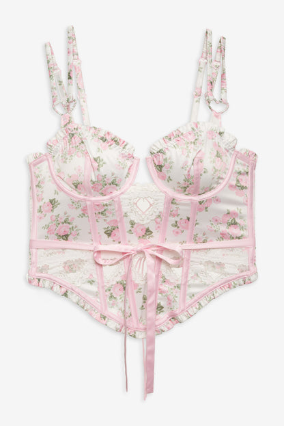 Naima Floral Bustier - Pink | For Love and Lemons