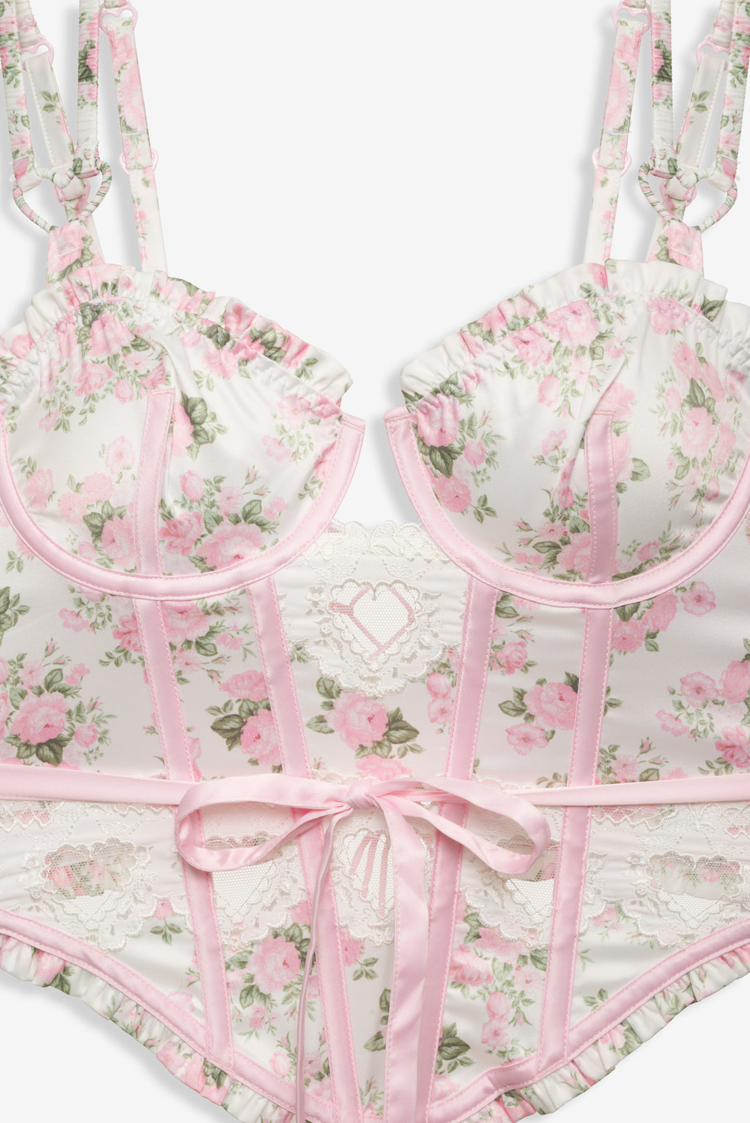 Naima Floral Bustier - Pink | For Love and Lemons