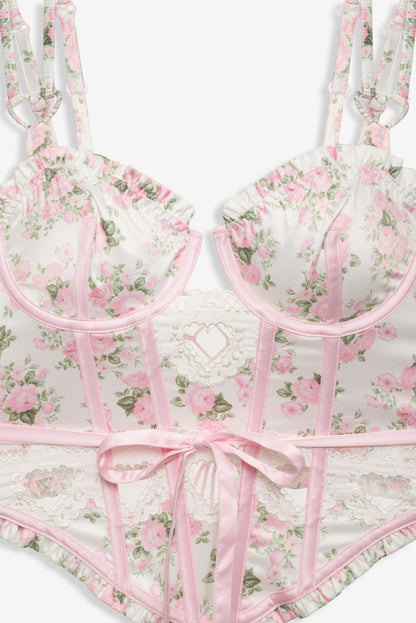 Naima Floral Bustier - Pink | For Love and Lemons