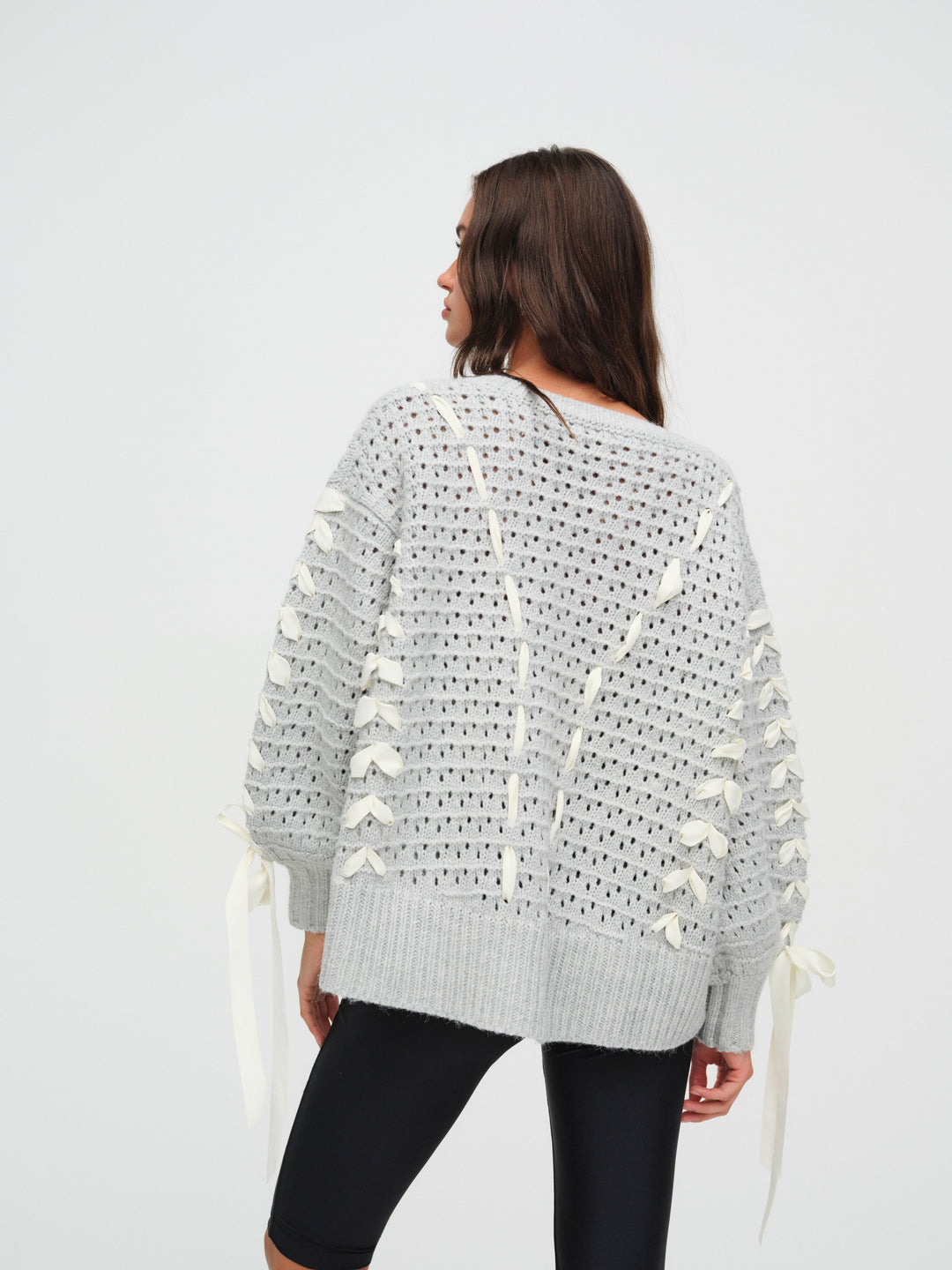 Liberty V Neck Sweater - Grey | For Love and Lemons