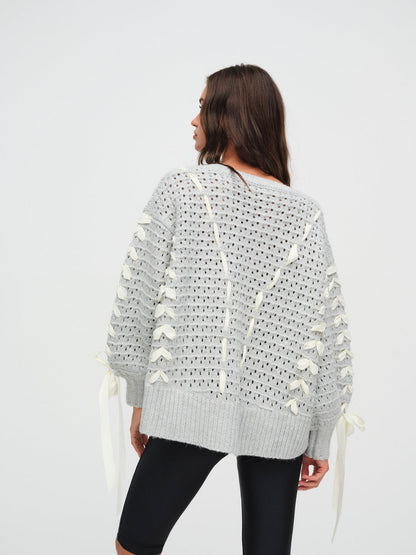 Liberty V Neck Sweater - Grey | For Love and Lemons