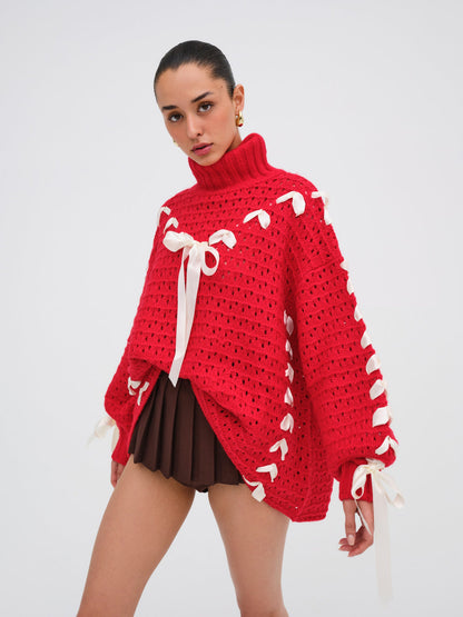Liberty Oversized Sweater - Red | For Love and Lemons