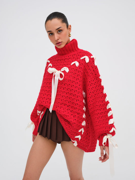 Liberty Oversized Sweater - Red | For Love and Lemons