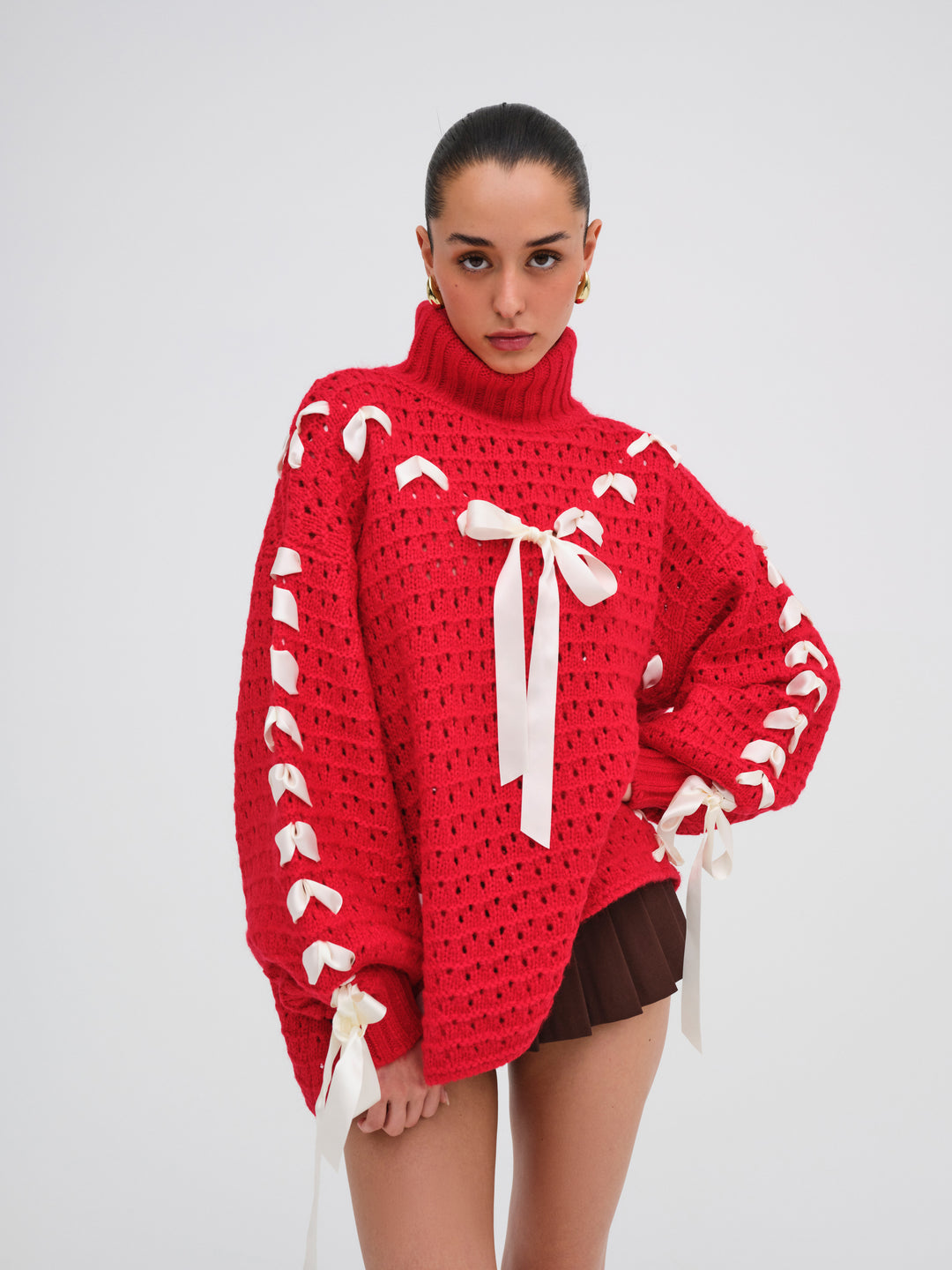 Liberty Oversized Sweater - Red | For Love and Lemons