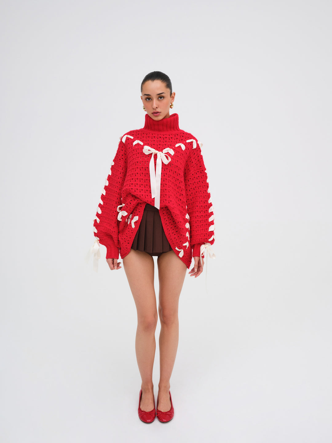 Liberty Oversized Sweater - Red | For Love and Lemons