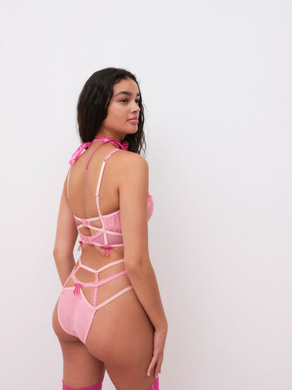 Needle Point Roses Bustier - Pink | For Love and Lemons