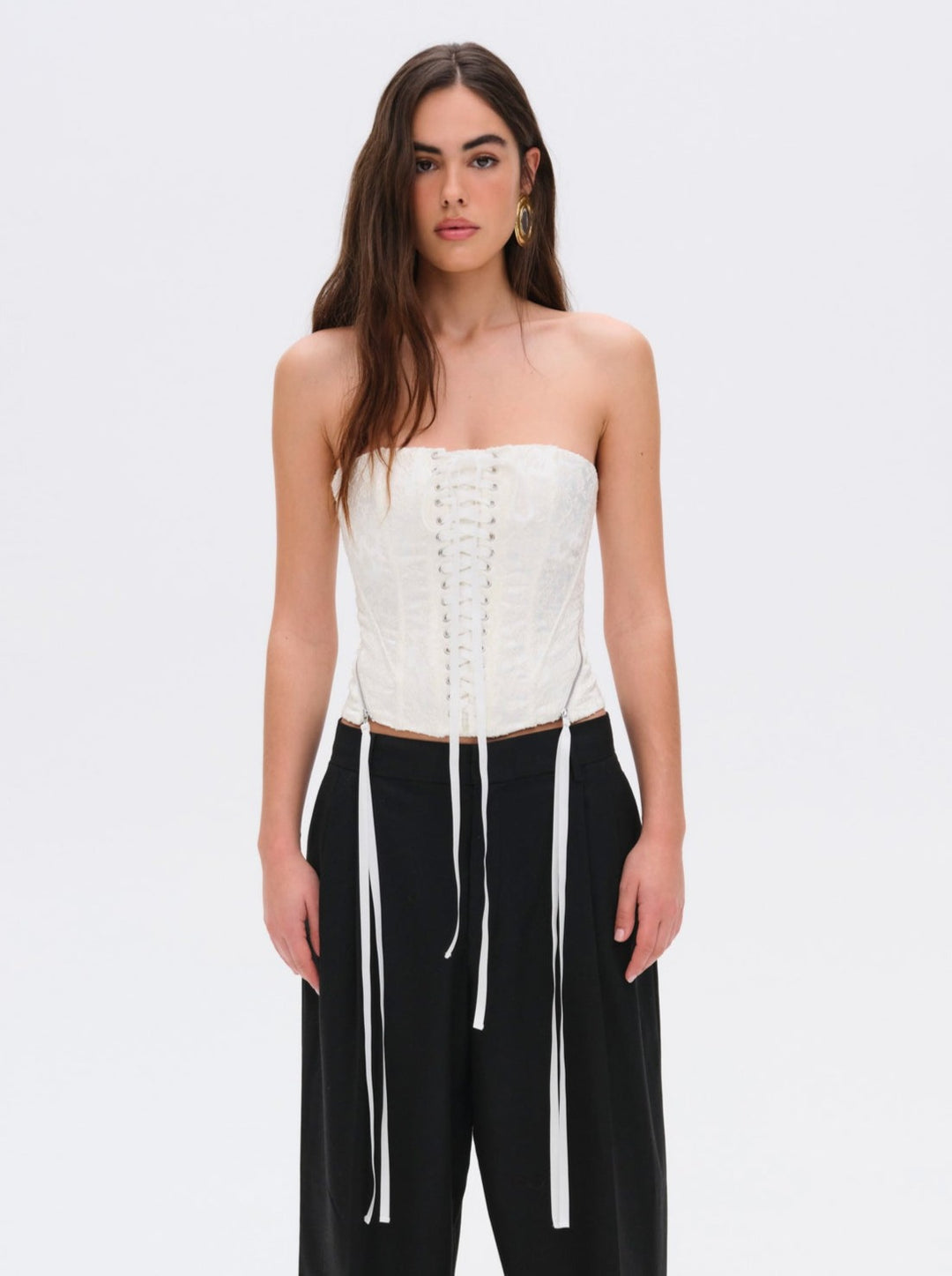 Lilibet Corset Top - White | For Love and Lemons