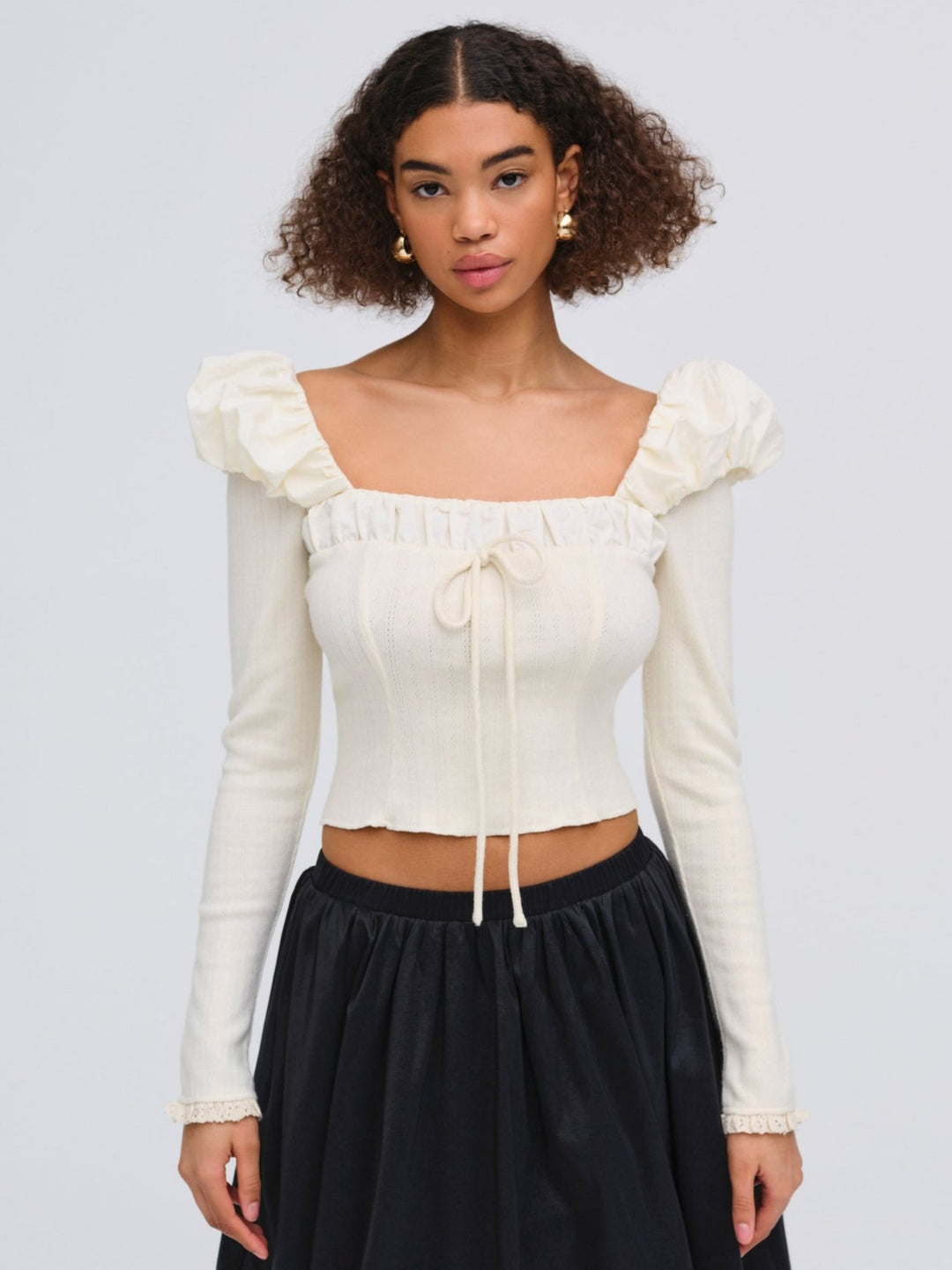 Aliyah Pointelle Top - Cream | For Love and Lemons