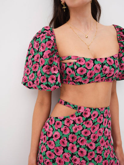 Dolcetto Crop Top - Red | For Love and Lemons