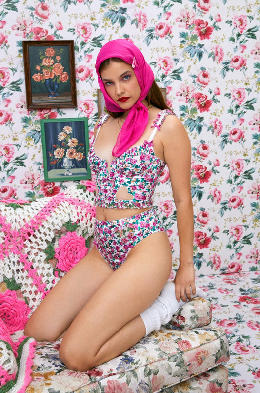 Heart Bloom Bustier - Pink | For Love and Lemons