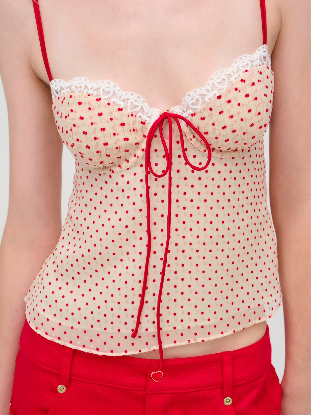 Love Dot Camisole Top - Cream | For Love and Lemons