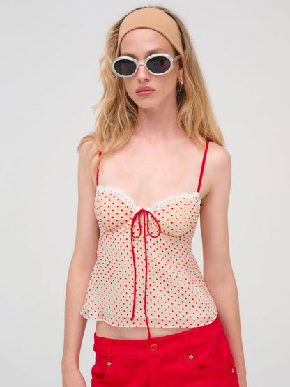 Love Dot Camisole Top - Cream | For Love and Lemons