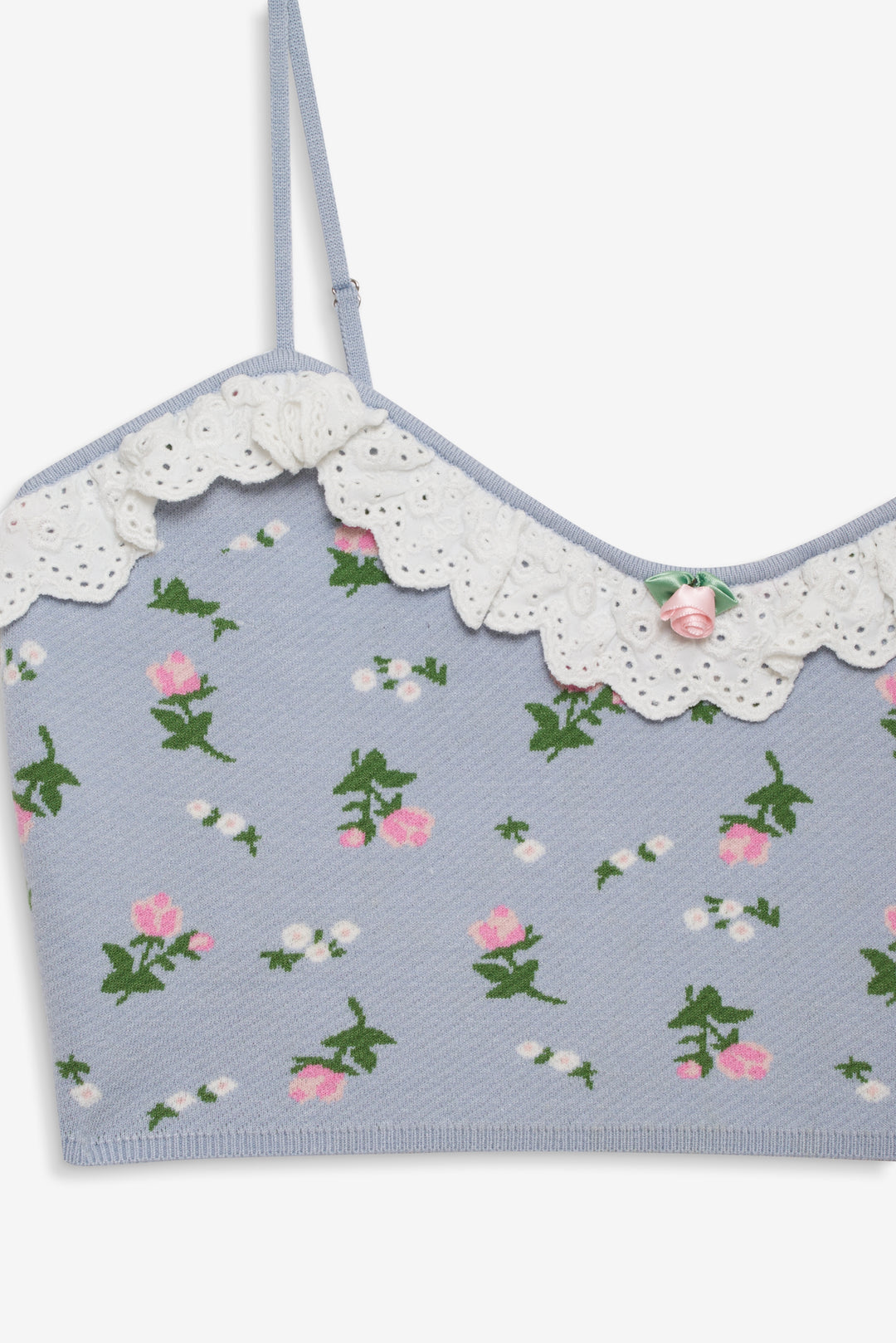 Amalia Knit Crop Top - Blue | For Love and Lemons