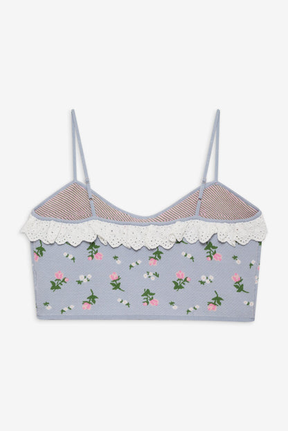 Amalia Knit Crop Top - Blue | For Love and Lemons