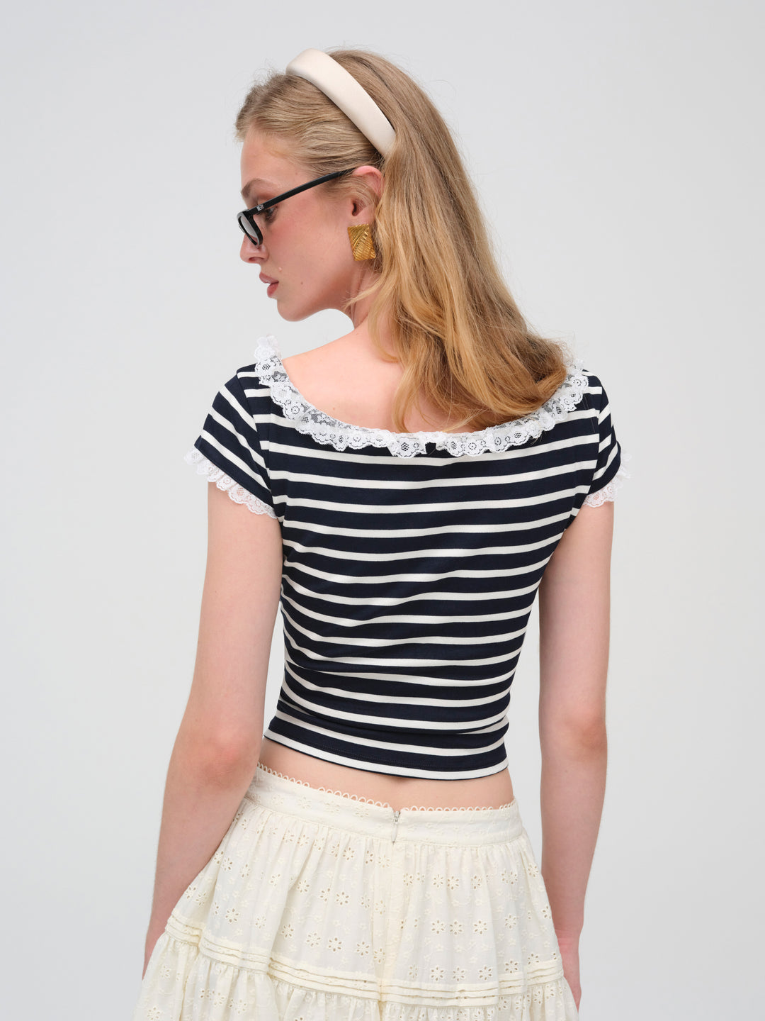 Suzette Stripe Top - Black | For Love and Lemons