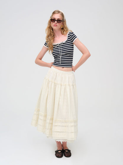 Suzette Stripe Top - Black | For Love and Lemons