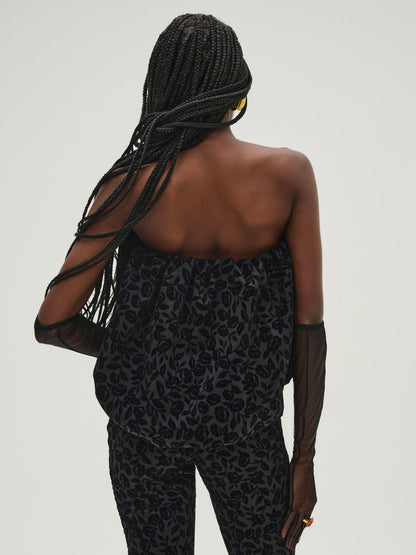 Midnight Velvet Bubble Top - Black | For Love and Lemons