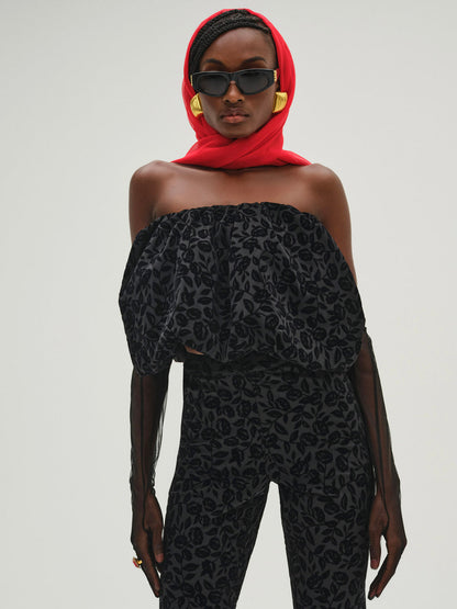 Midnight Velvet Bubble Top - Black | For Love and Lemons