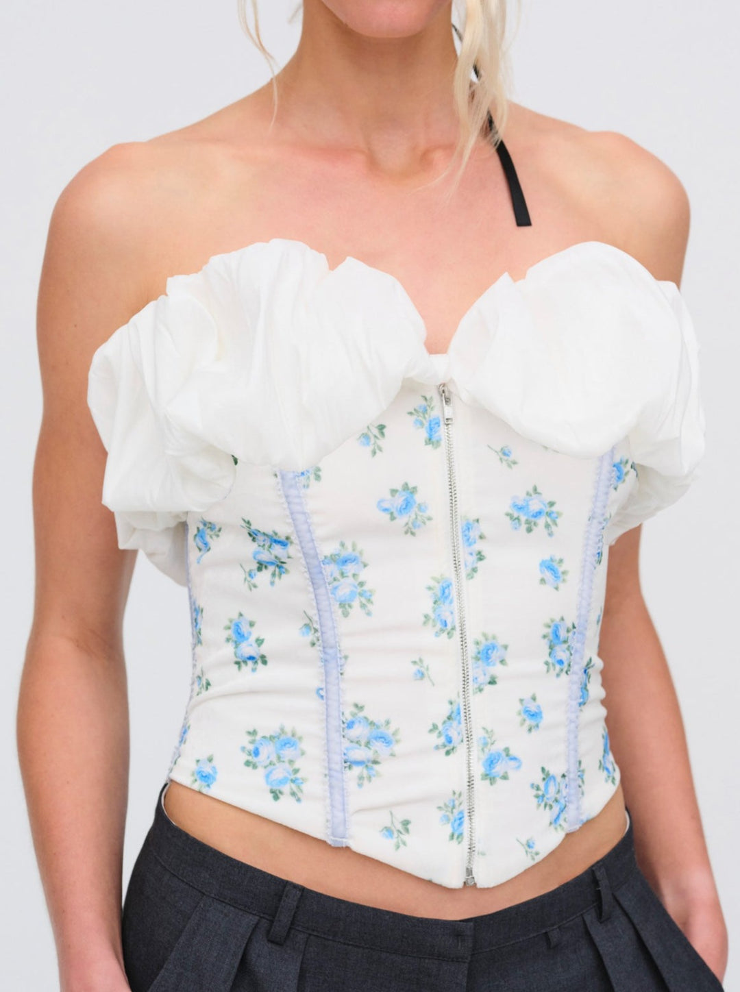 Evelyn Corset Top - Blue | For Love and Lemons
