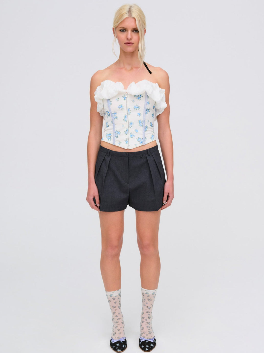Evelyn Corset Top - Blue | For Love and Lemons