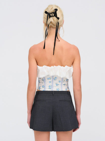 Evelyn Corset Top - Blue | For Love and Lemons