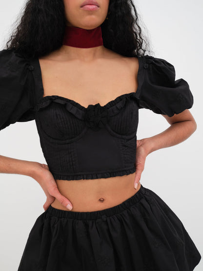 Maye Crop Top - Black | For Love and Lemons