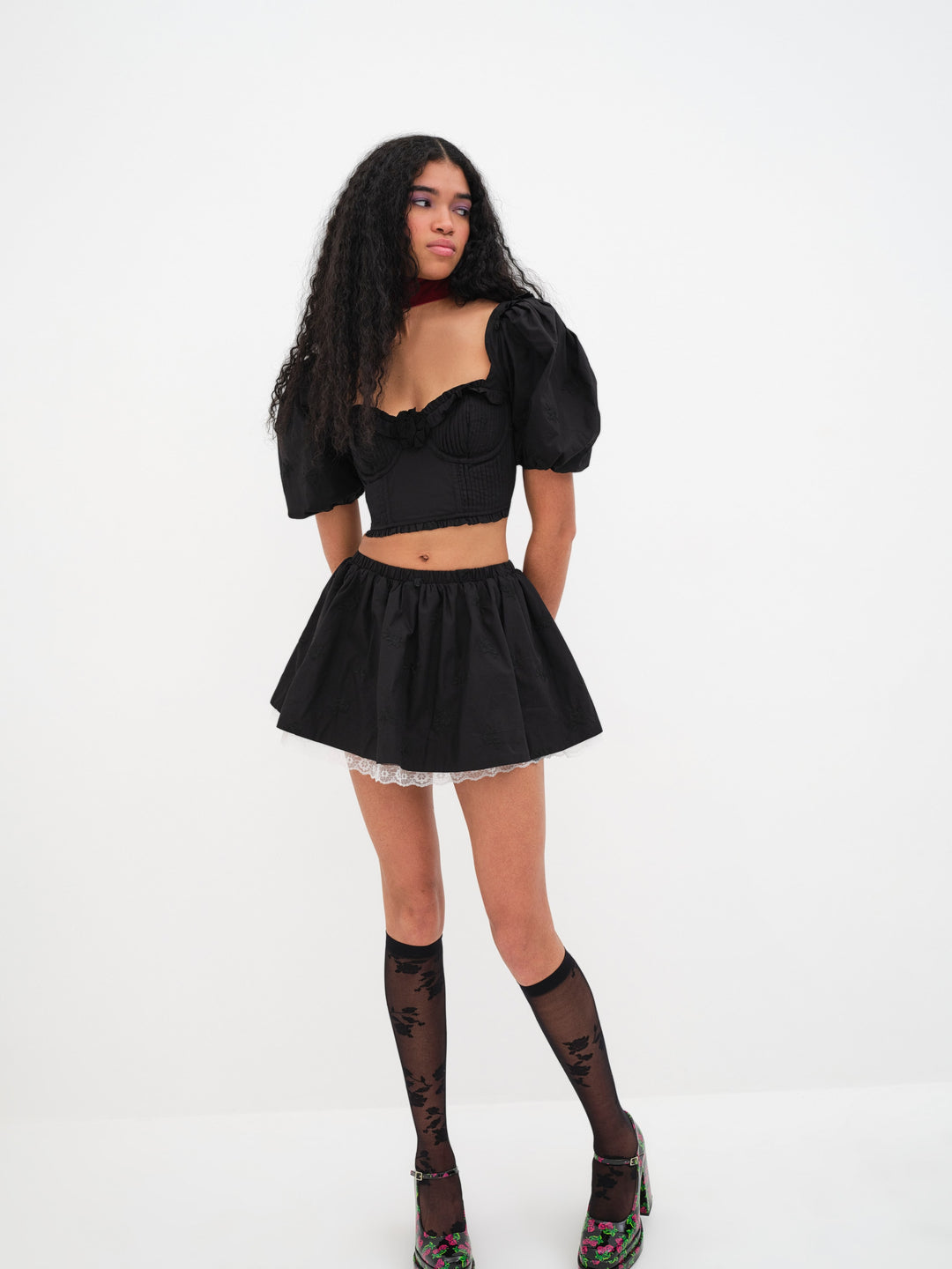 Maye Crop Top - Black | For Love and Lemons