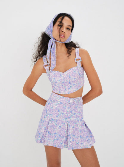 Lou Crop Top - Purple | For Love and Lemons