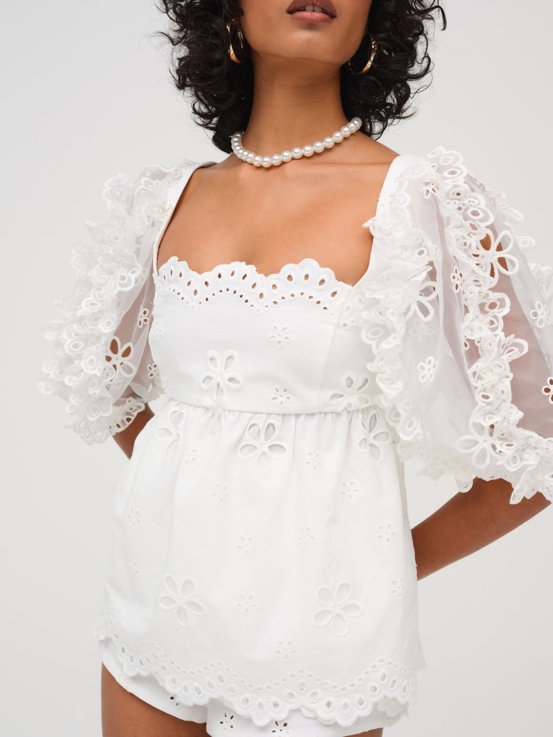 Daisy Eyelet Top - White | For Love and Lemons