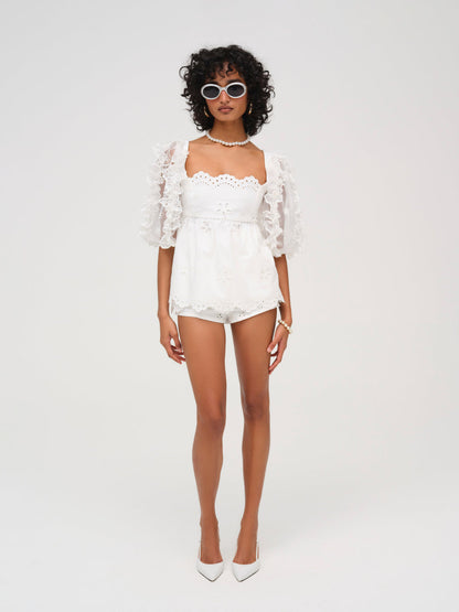Daisy Eyelet Top - White | For Love and Lemons