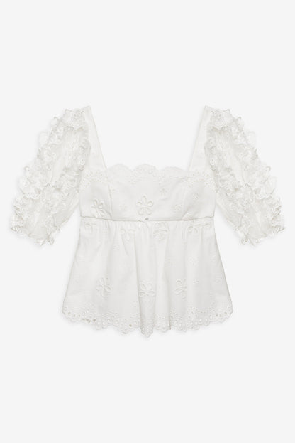 Daisy Eyelet Top - White | For Love and Lemons