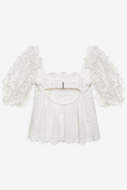 Daisy Eyelet Top - White | For Love and Lemons