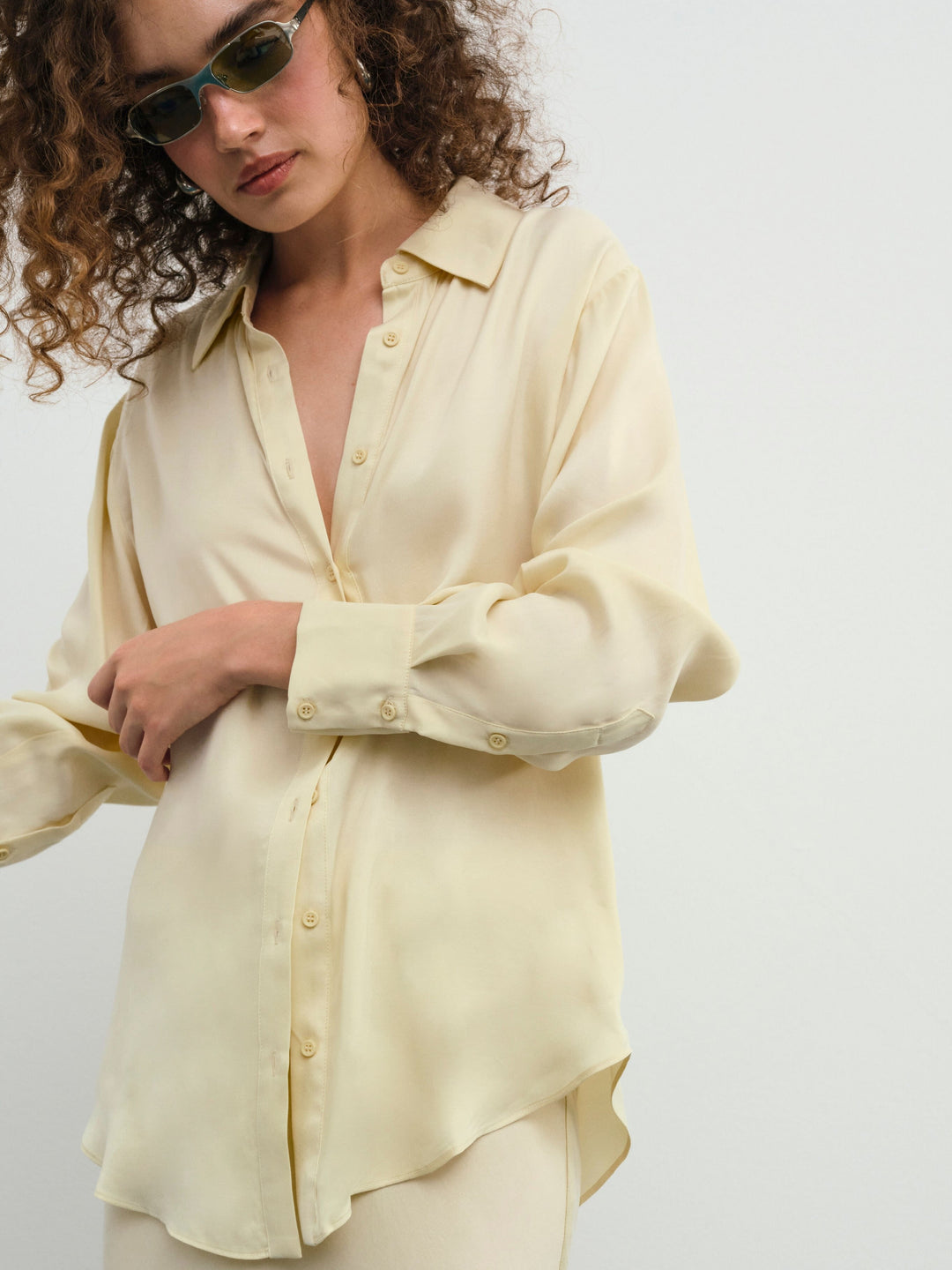 Clarabell Button Down Shirt - Yellow | For Love and Lemons