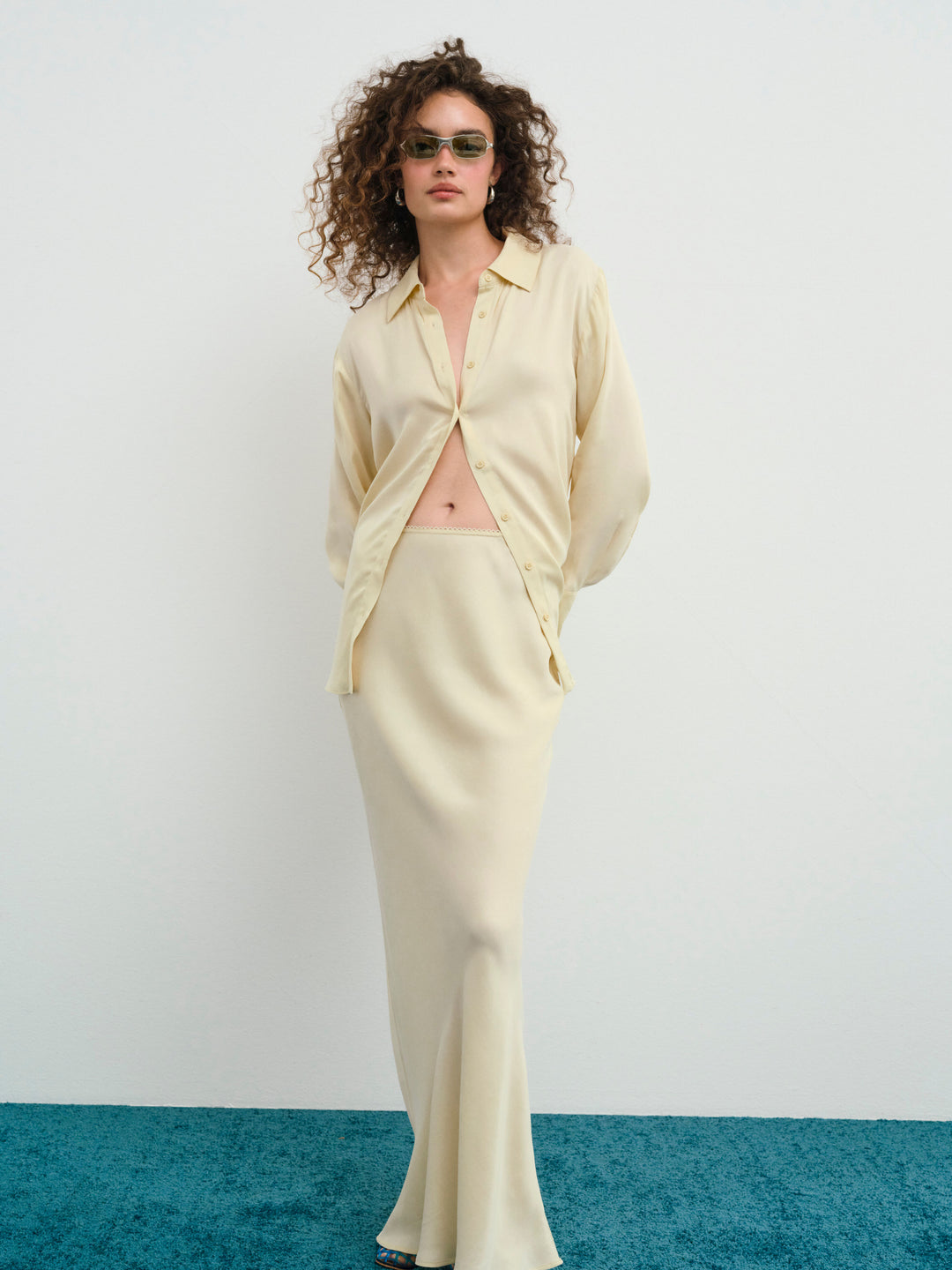 Clarabell Button Down Shirt - Yellow | For Love and Lemons